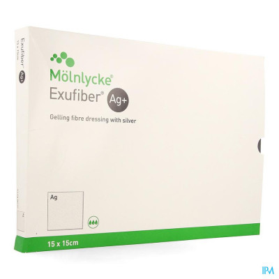 Molnlycke® Exufiber Ag Gel.fibre Dressing Ster 15 X 15cm 10