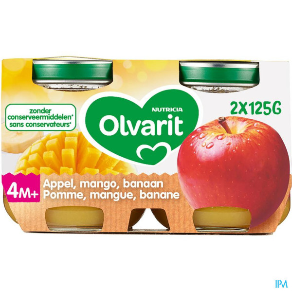 Grondig Frank bladzijde Olvarit Fruit Appel Mango Banaan 2x125g online kopen of afhalen in Aarschot  | De Zorgapotheek | De Zorgapotheek
