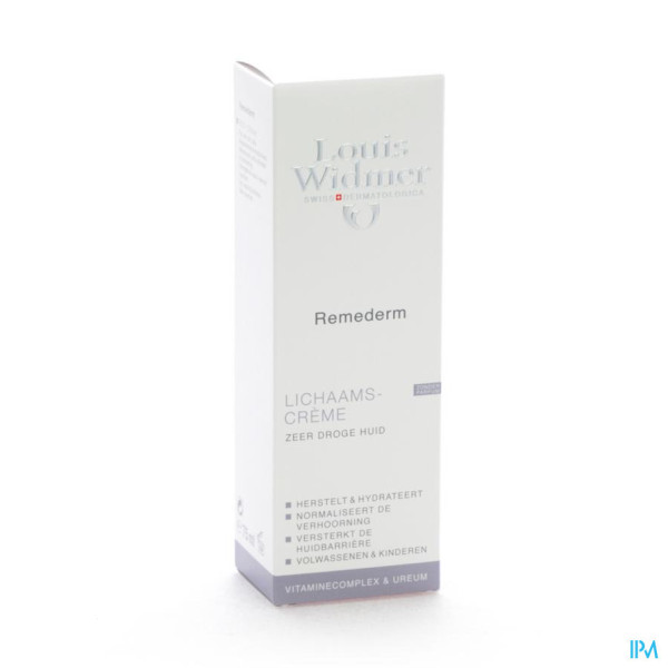 Louis Widmer - Remederm Dry Skin Lichaamscrème (zonder parfum) - 75 ml