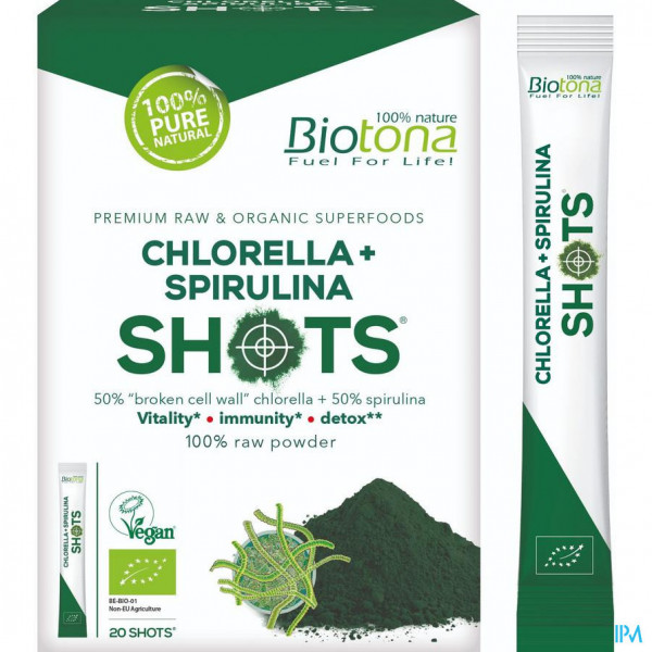 ernstig Rusland lippen Biotona Chlorella + Spirulina Shots | De Zorgapotheek